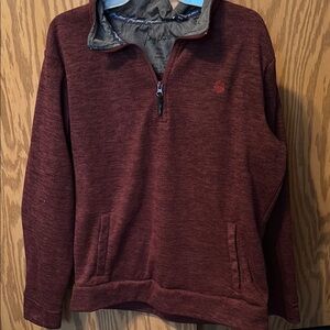 Wrangler Red Lightweight Shirt Jacket with Stand-Up Collar